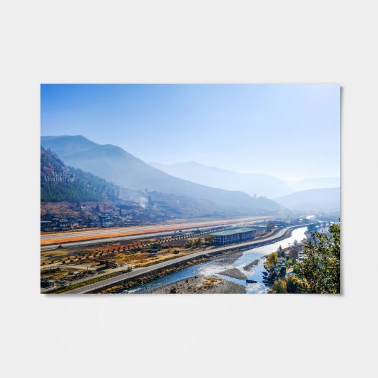 Bhutan Airport & Mountain Silhouettes | Wall Art Print • Made Wanderful