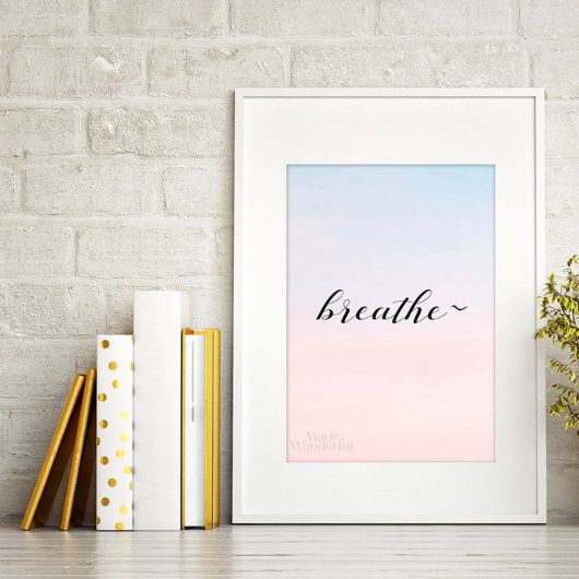 Breathe Art Print | mindfulness poster • Made Wanderful